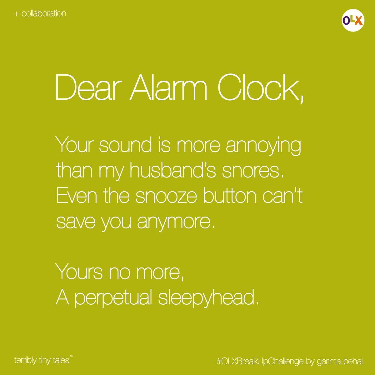 terriblytiny's tweet photo. Garima Behal from New Delhi writes a #Collaboration [ note ] on #OLXBreakUpChallenge

@OLX_India https://t.co/rmu3nXOgLb