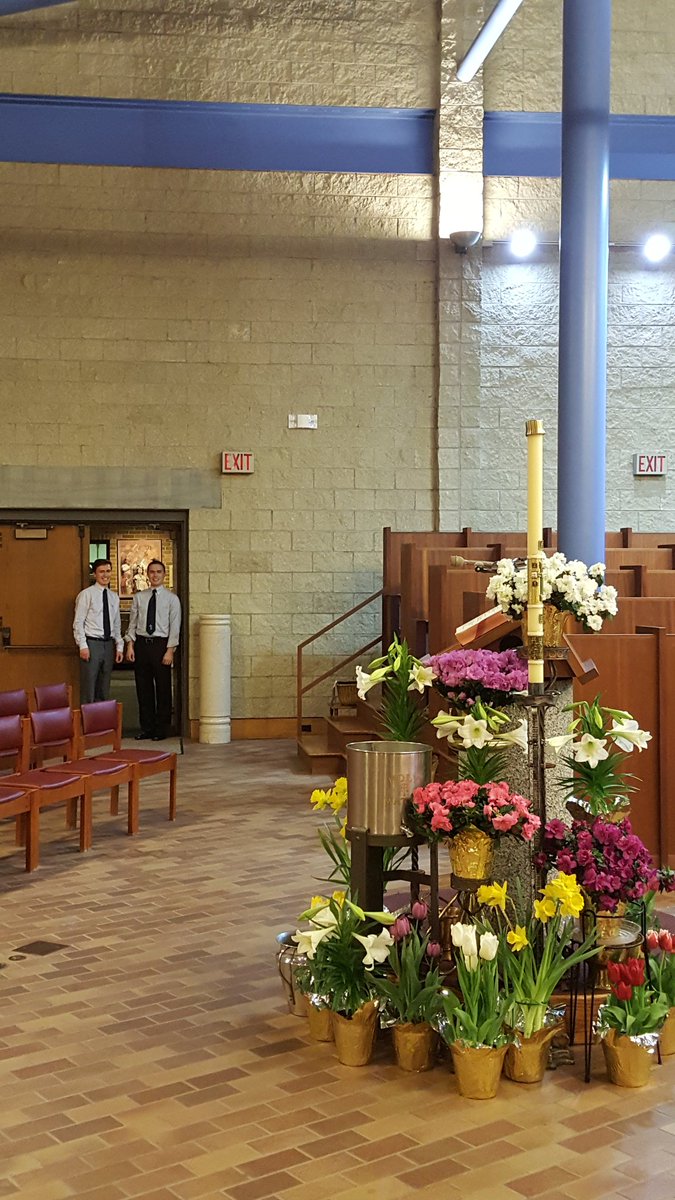 StAndrewAbbey's tweet photo. Two of our servers after the Easter vigil. Thanks for the help! https://t.co/jWQdtAt6TJ