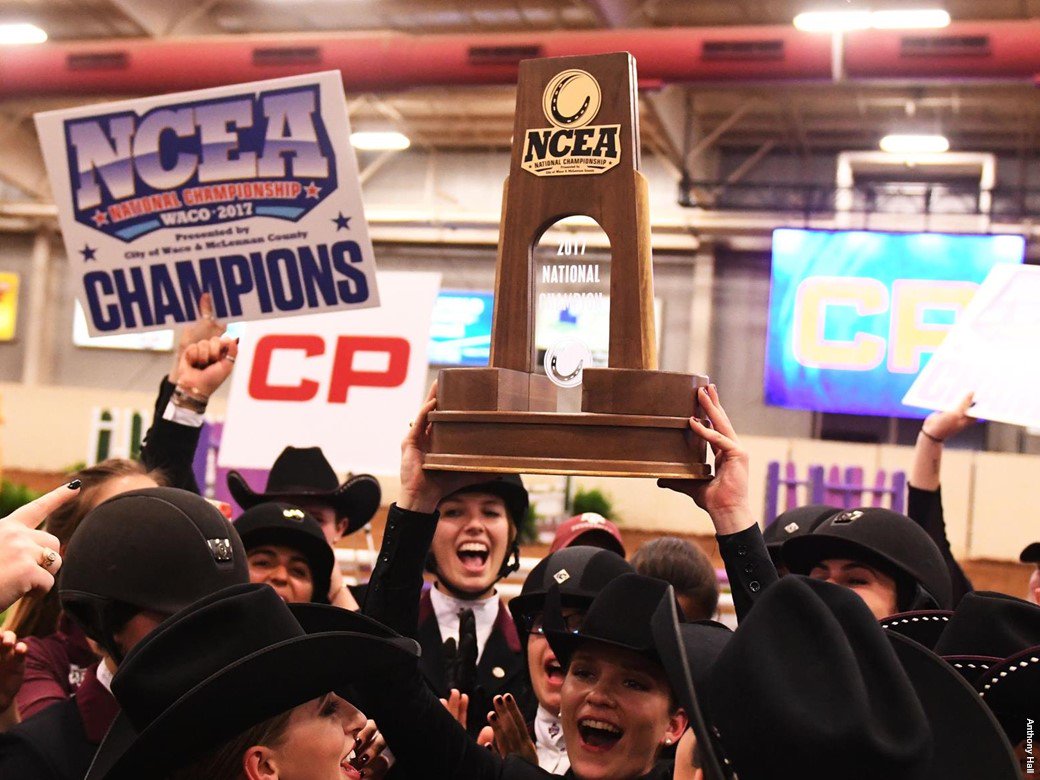 SECNetwork's tweet photo. THE AGGIES ARE THE NATIONAL CHAMPIONS!

@AggieEquestrian wins its 12th National title in #12thMan history. https://t.co/Cu9c46Ui6x https://t.co/l6InImz5ad