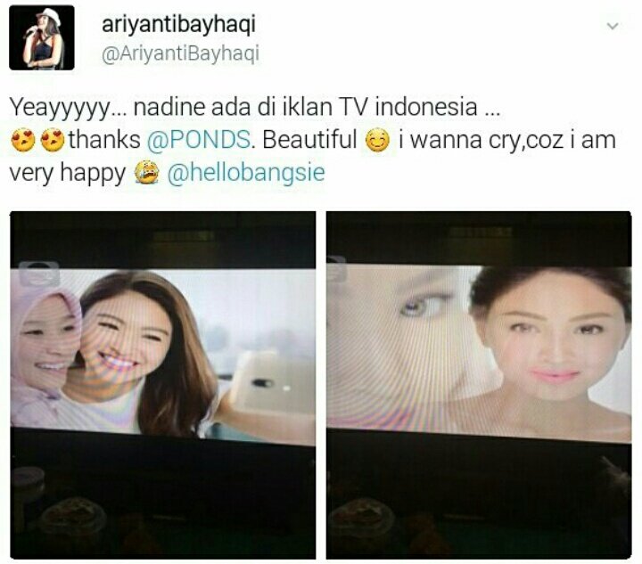 milkteaylor's tweet photo. NADINE PONDS TVC IN INDONESIA!!!?

this one is new! The one they shoot in Thailand??? https://t.co/aVQDo3iIqT