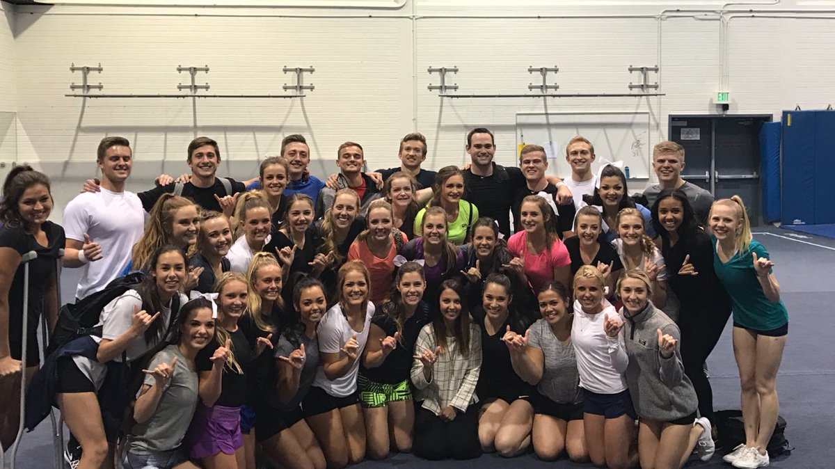 BYUCheer's tweet photo. Say hello to your 2017-2018 BYU Cheer Squad! https://t.co/gzRgsUKtcR