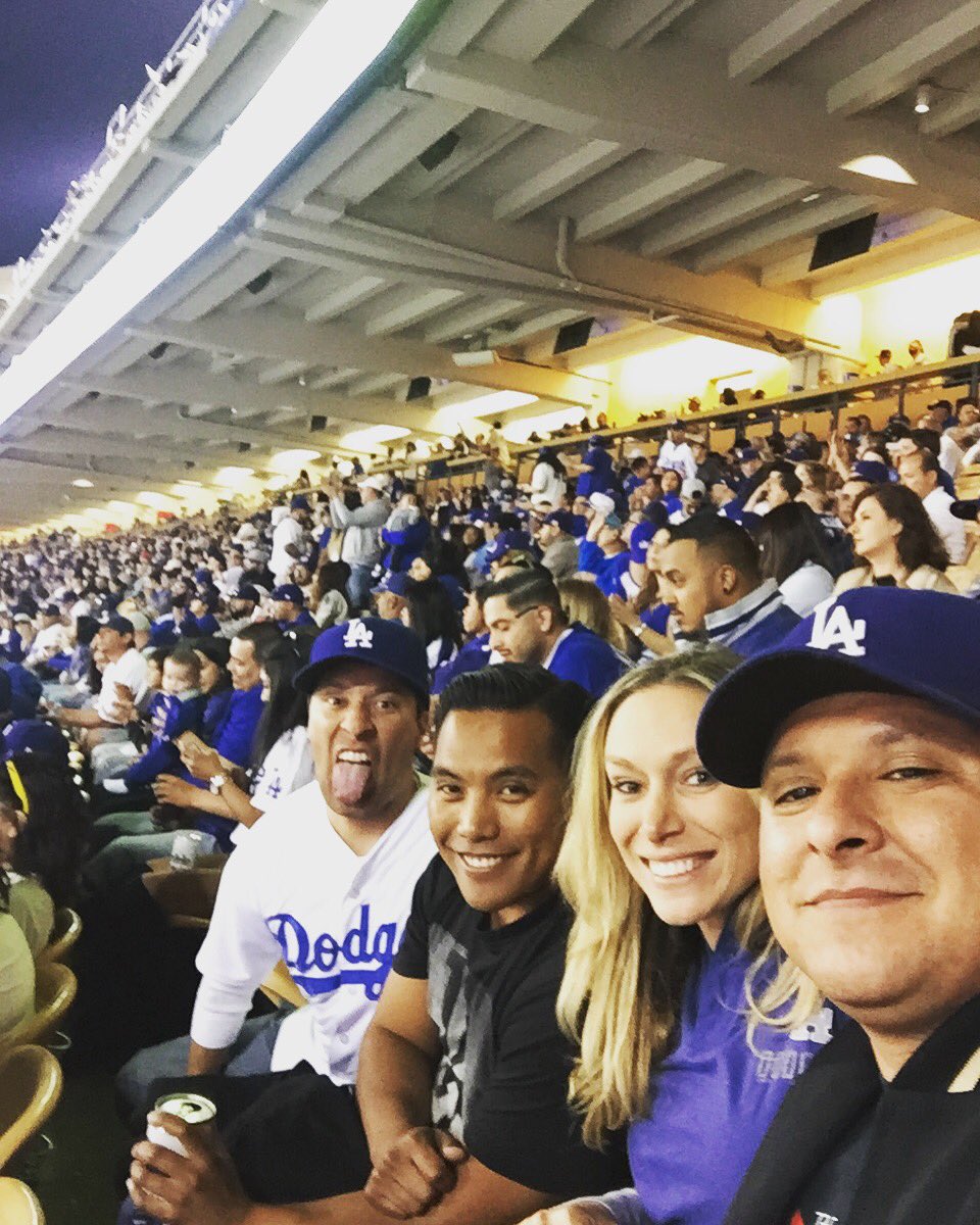 jessmthomas84's tweet photo. First time to Dodgers Stadium happened to also be Jackie Robinson night. Good night with good friends #42 #dodgers #DodgersWin #la https://t.co/JwKmDwurVl