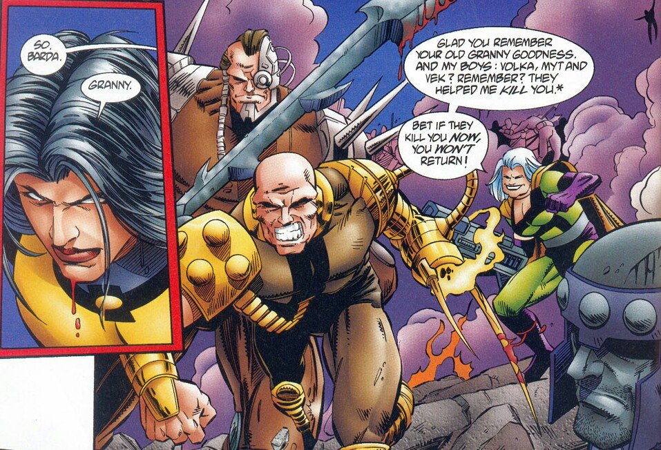 GrannyGoodness_'s tweet photo. Granny's biggest failure is @BigBardaNewGods,Captain @DarkseidsFuries,escaping with @ScottFreeNewGod to Earth and falling in love with him. https://t.co/dMJMjv8jcQ