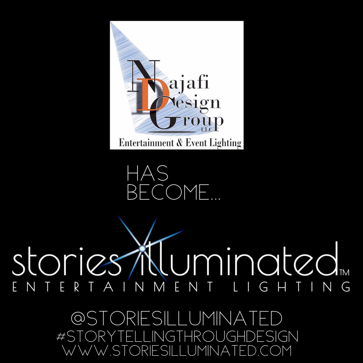 storieslit's tweet image. NEWS: Najafi Design Group is now Stories Illuminated! Thanks for making #NajafiDesign so successful @storieslit #storytellingthroughdesign