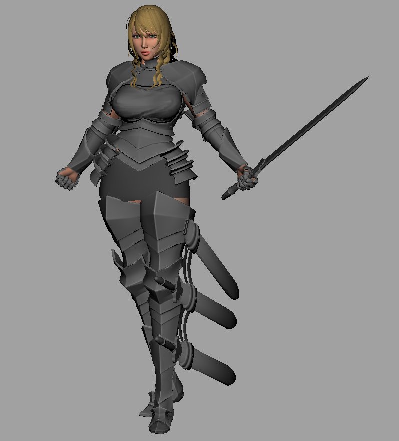 Ryo117 アクションゲーム制作中 Maya Zbrushでのオリジナルキャラクター作成中 スキンを少しマシに 肩の補助ボーン追加 ノーマル カバチャー焼付け まだ適当 顔 肌の簡易のせ この辺からスピードが鈍ってきますねー