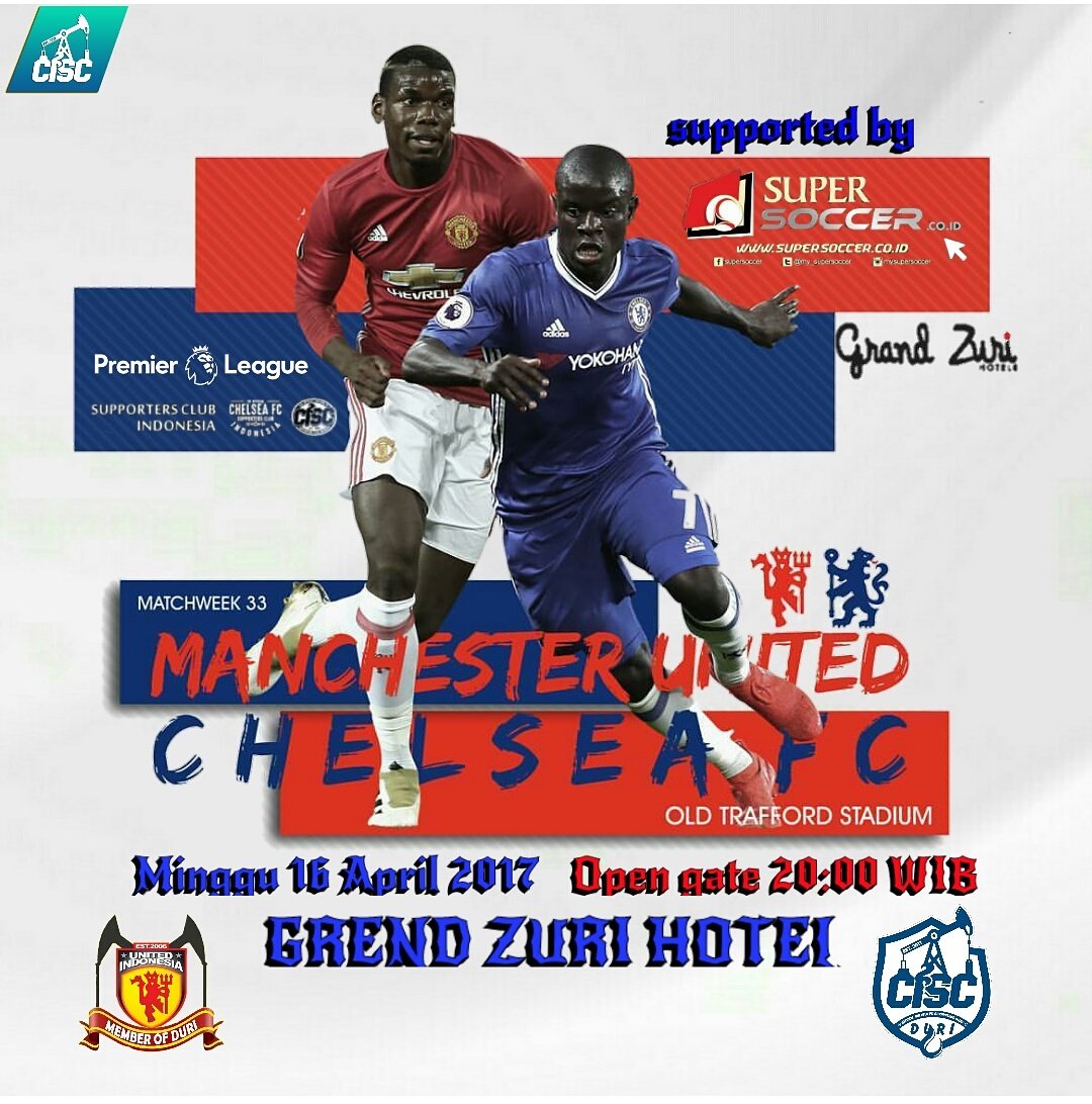 CISCduri's tweet image. Nobar prezent :
⚽: Man. United v. CHELSEA
🏢: GREND ZURI HOTEL
Jln. hang tuah - duri
📆: MALAM INI
⏰: 20:00 WIB
☎: 0821-7476-7690
💰 : 15k