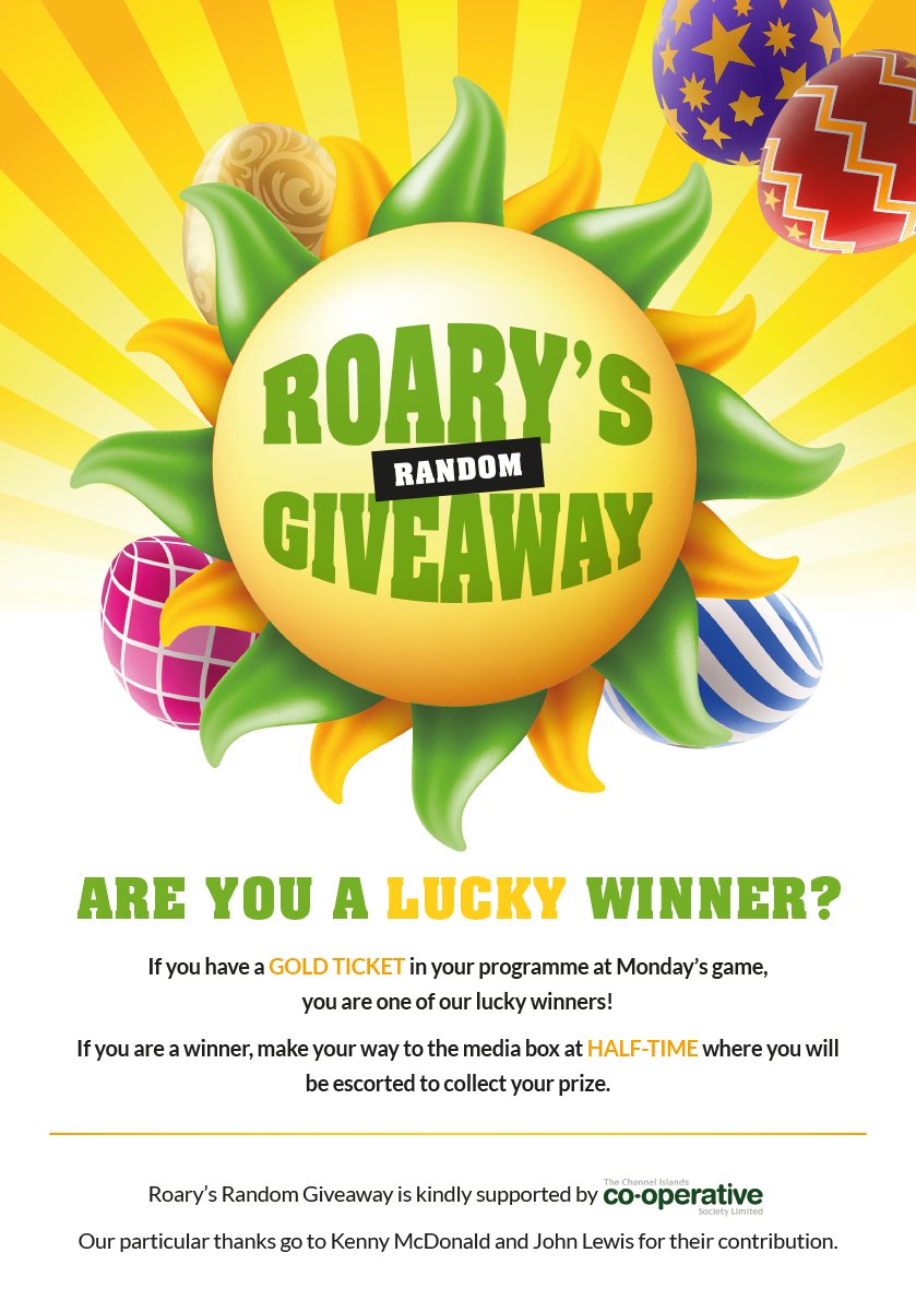 GuernseyFC's tweet photo. RT! @GFCRoary's Giveaway. Make sure you get a copy of the match day programme tomorrow for a chance to win. Kindly supported by @CI_Coop. https://t.co/ZvfrTpvPzc