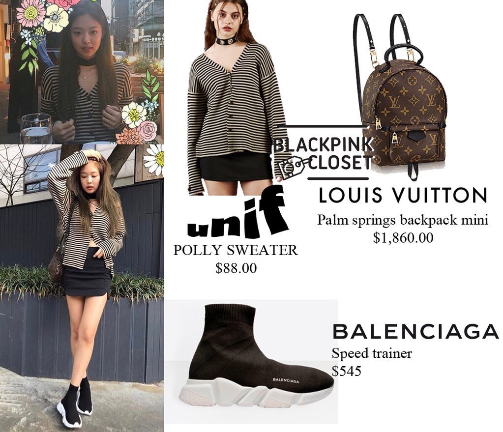 blackpink closet on X: [IG - BLACKPINKOFFICIAL(170415)] Jennie ✨UNIF,  LOUIS VUITTON & BALENCIAGA #Jennie #제니 #JENNIEstyle #BLACKPINKstyle   / X