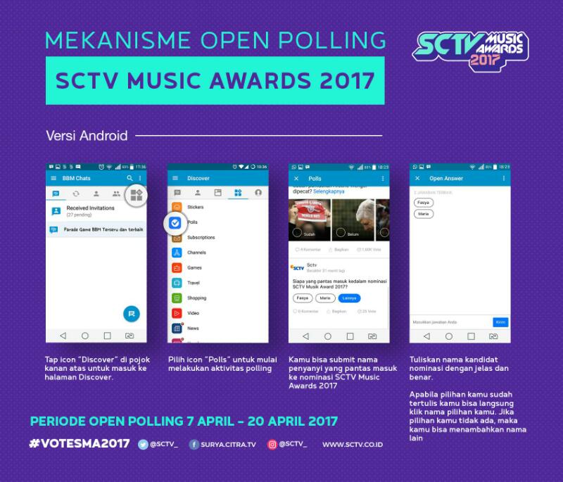 H-4 Yuk yang punya BBM buruan VOTE <a href="/FatinSL/">Fatin Shidqia Lubis</a> Nominasikan di <a href="/SCTV_/">SCTV</a> Music Awards 2017" Caranya cek pict👇Semangat!!