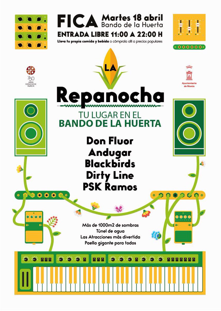AytoMurcia's tweet photo. ¡Vuelve La Repanocha! la mejor fiesta del Bando de la Huerta. Más de 1000m2 de sombras, túnel de agua y atracciones ¡no te lo pierdas!

- https://t.co/j324yslFNw