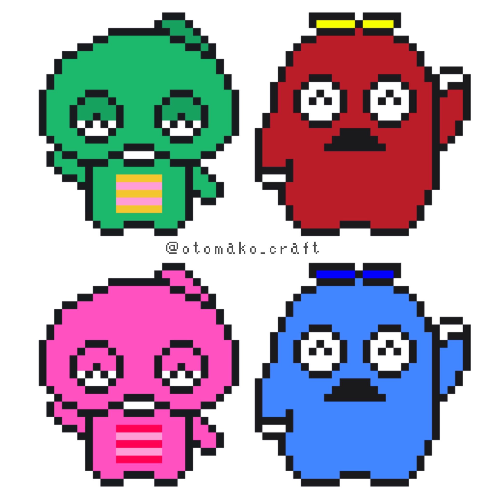 Otomako ガチャピンとムック 色を変えてuqモバイルver も ドット絵 アイロンビーズ クロスステッチ 図案 T Co 9m6vrjmxrc Twitter