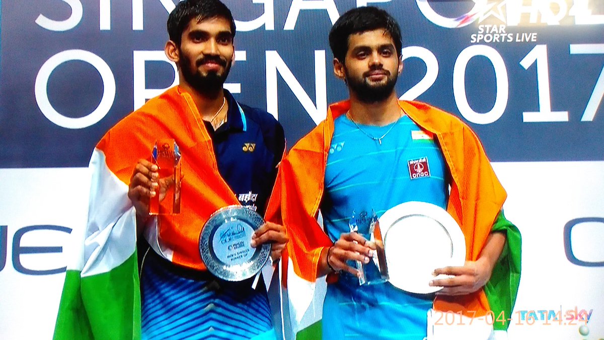 Such a proud feeling to see 2 🇮🇳 shuttlers on victory podium of Superseries tournament