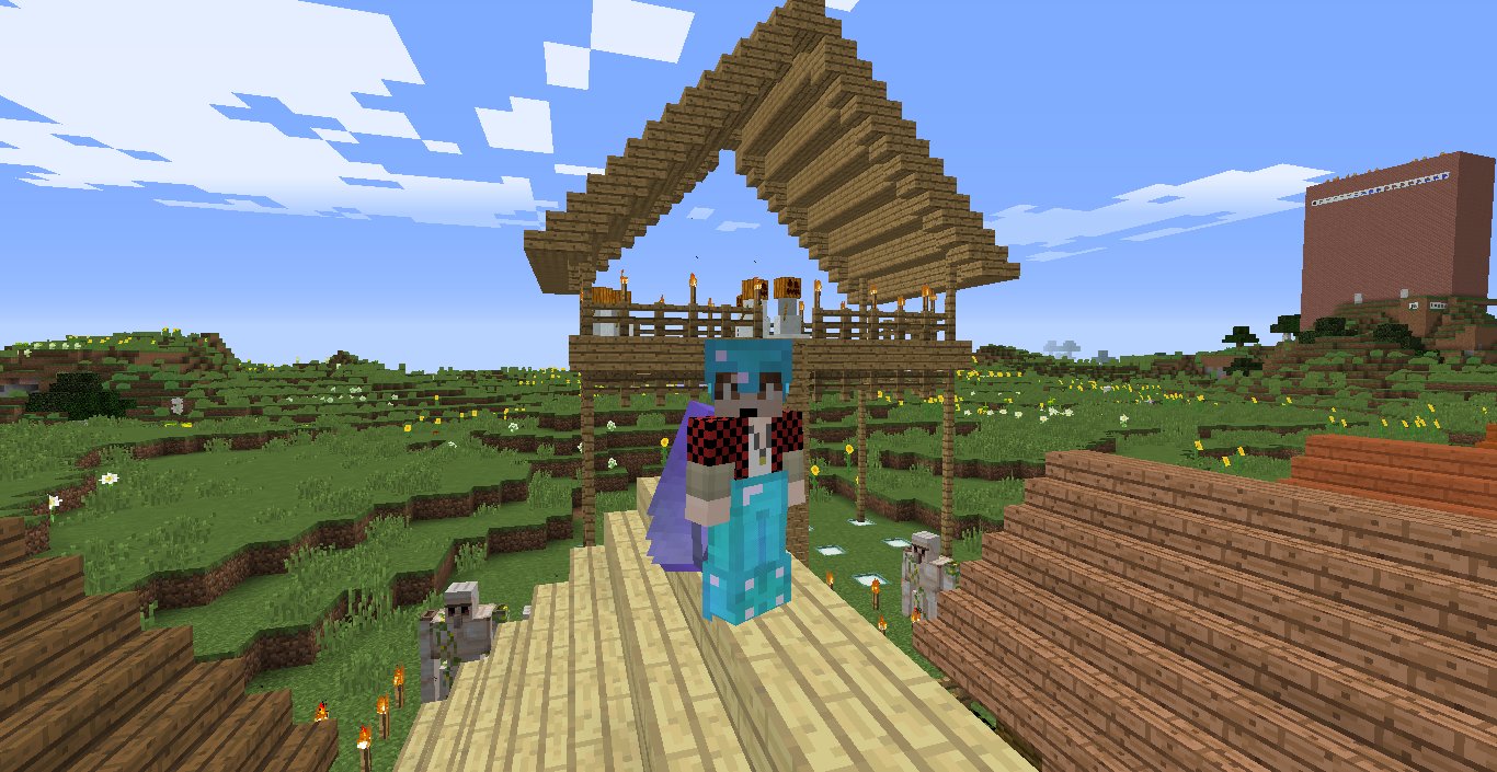 Janet Chardonnay Today S Minecraft 牧場管理者 羊飼い を雇い 家を建て 畑を作り 羊の放牧スペースもつくった スノーゴーレムたちの物見やぐら を建設し 下にはアイアンゴーレムのスペースも作り 敵mobへの対策をした 機能するかは別