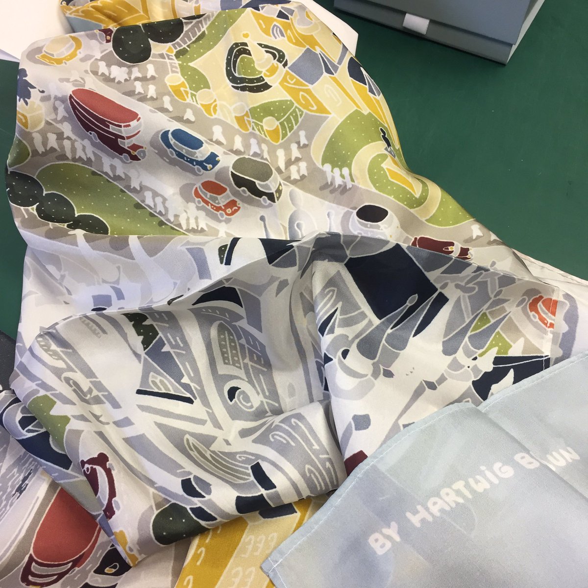 Packaging #london in pastel colours #silk #scraves by <a href="/hartwigbraun/">Hartwig Braun</a> for our #greenwich #shop. #accessories #fashion #art #artist #unique