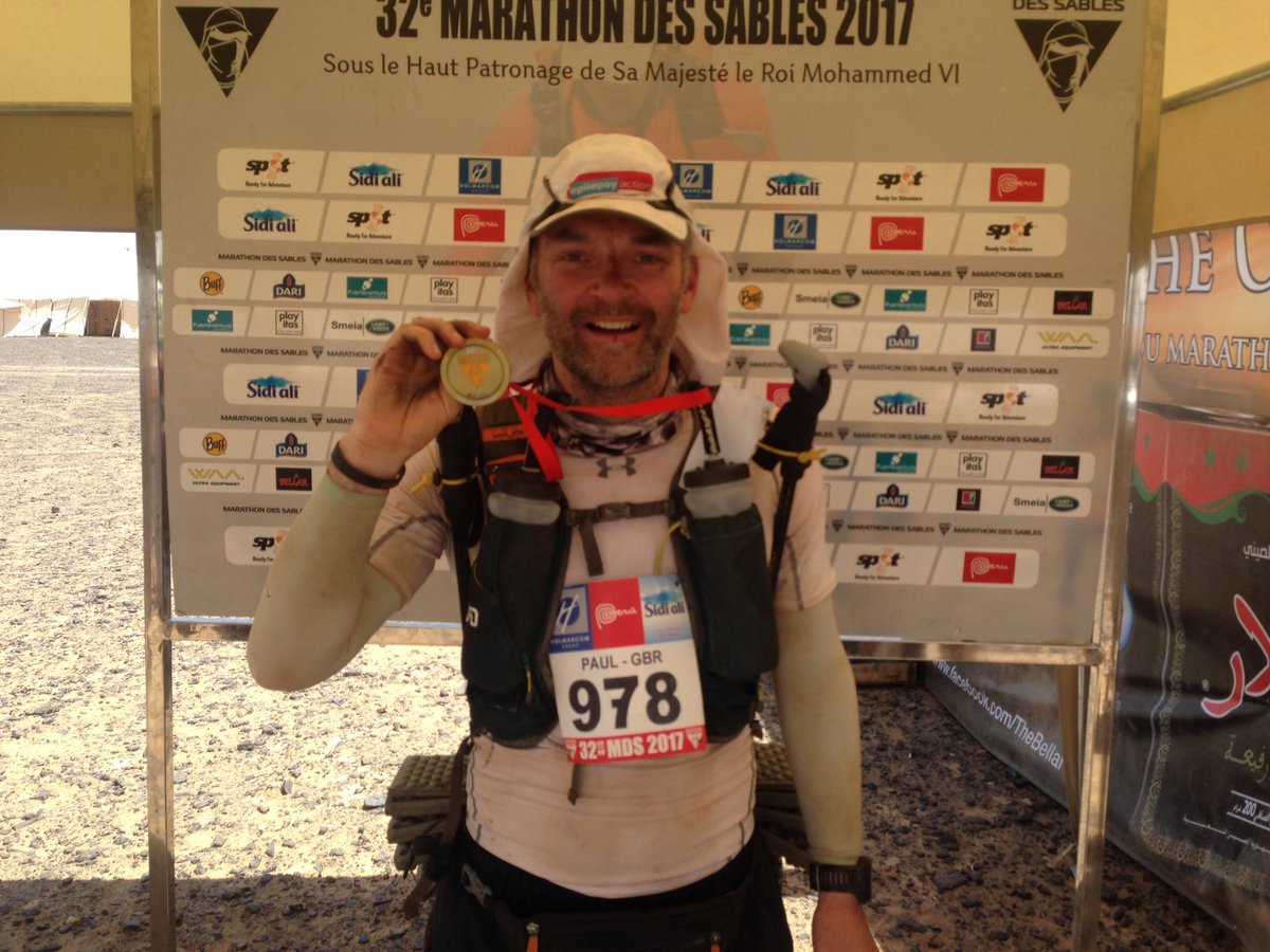 paulssinclair's tweet photo. #MdS2017 done and dusted. Smashed the donation target for @epilepsyaction but pls still have a look https://t.co/KZwXOYyeCu https://t.co/aw56HwbnsR