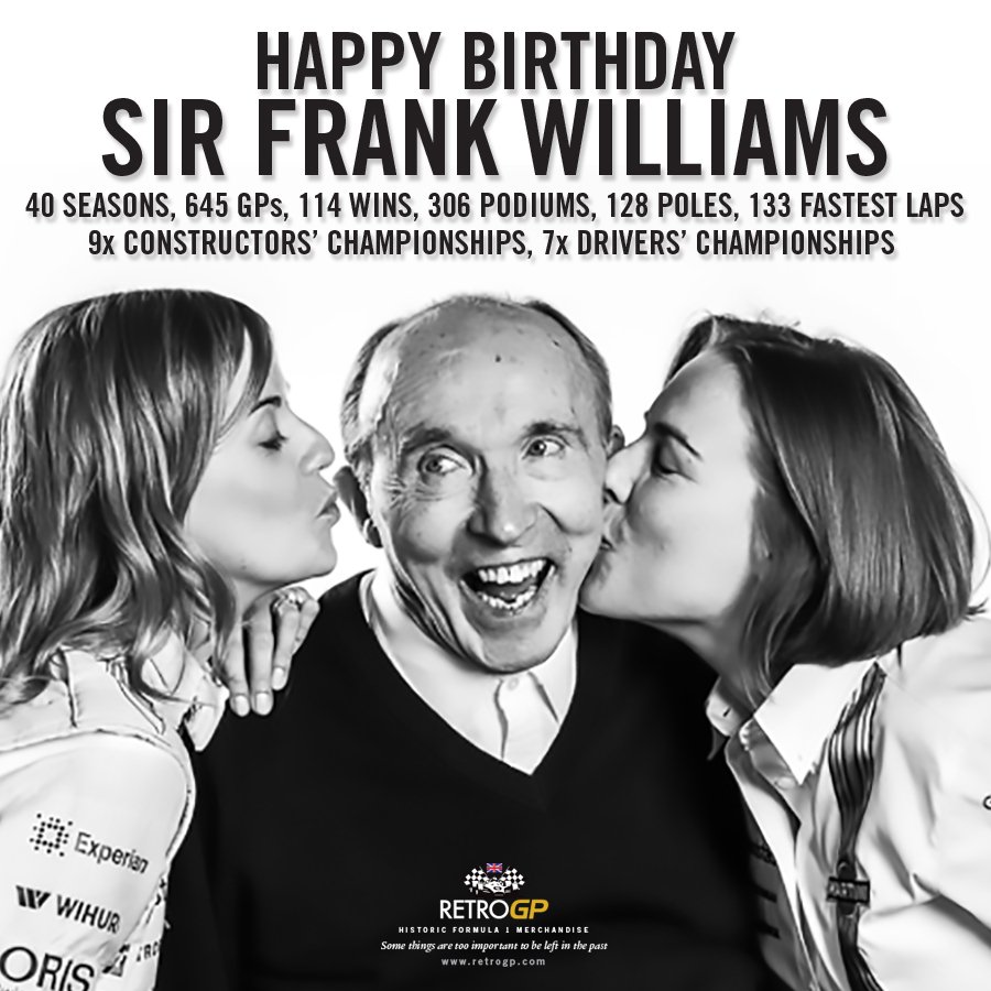 Happy Birthday to Frank Williams who celebrates his 75th today.
 