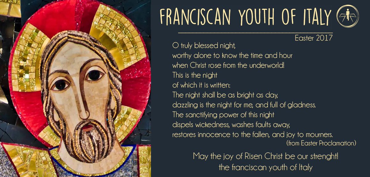 Gifrino's tweet photo. Happy #Easter to all franciscan youth all over the world!
May the joy of Risen Christ be our strenght! 
#gifra #youfra #jufra https://t.co/MQAFAAE7gO