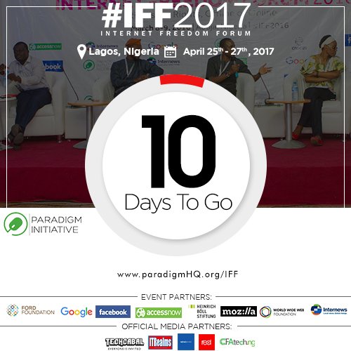 gbengasesan's tweet photo. "@ParadigmHQ: #IFF2017 is only 10 days away. You can follow the conversation right here. #DigitalRights #Africa" https://t.co/1jM1YTx0wJ