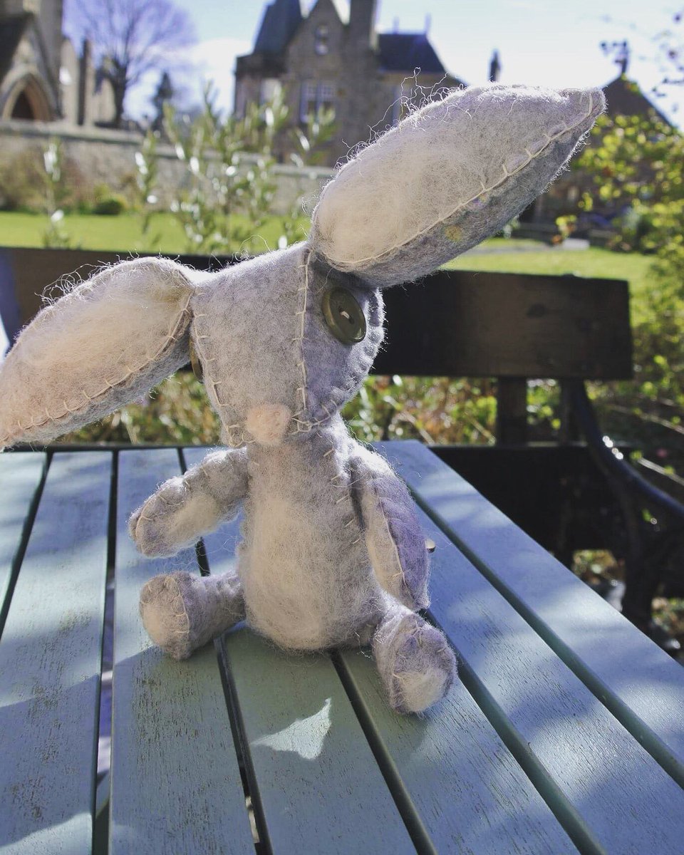 A_nimals_uk's tweet photo. Hoppy Easter! Looks like Rabbit is on the hunt for some eggs! 🐰🍳🍫 #handmade #scottish #rabbit #felt https://t.co/3dSfSilZS2