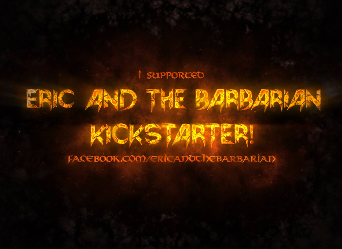 SUper Mega Thanks to <a href="/Chris_Coxon/">Chris Coxon</a> for supporting <a href="/EricBarbarian/">Eric Barbarian</a> short film! 20 hours to go!! kickstarter.com/projects/21274…