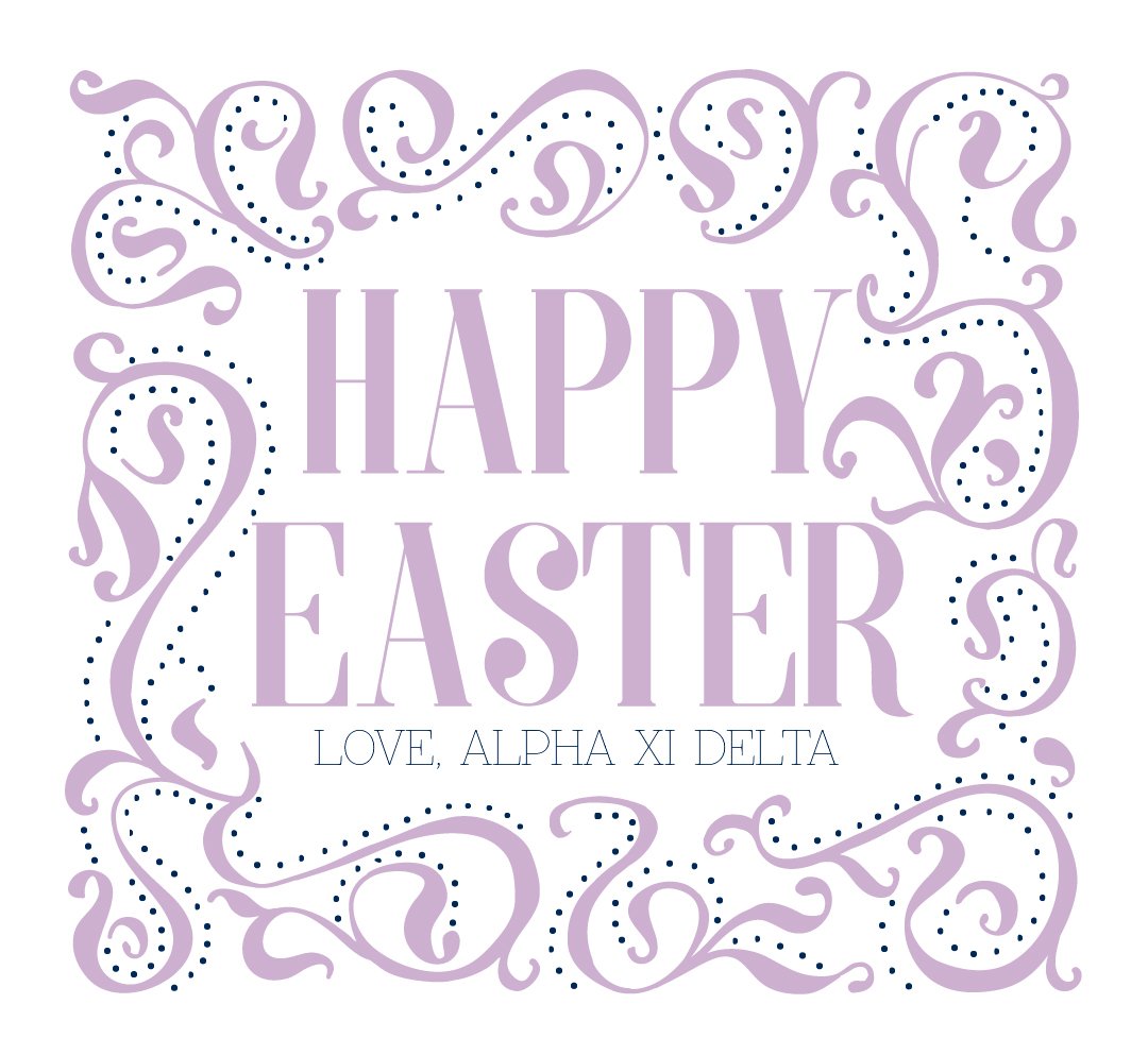 alphaxidelta's tweet image. Alpha Xi Delta wishes you and your family a Happy Easter!