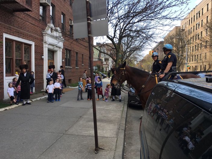 SafetyFirstNYC's tweet image. Thank You @NYPDSpecialops @NYPD66Pct @NYPDnews for the extra Patrol by the Mounted Unit during Passover/Easter Holiday. Via @AbeRosenberg1