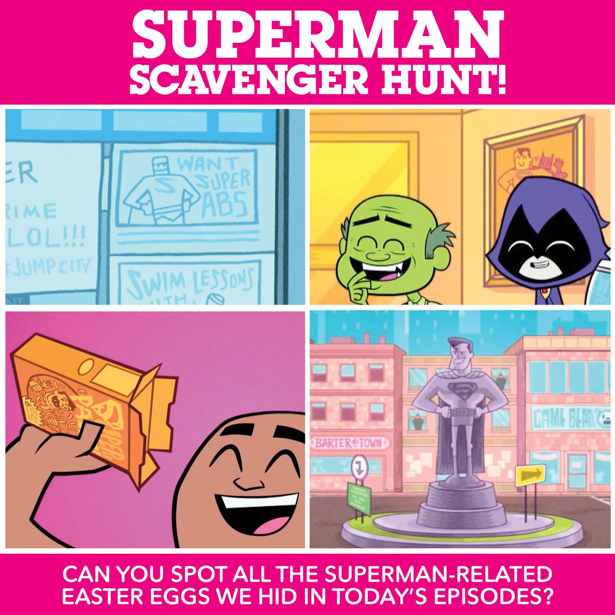 cartoon network on twitter find the number of superman easter