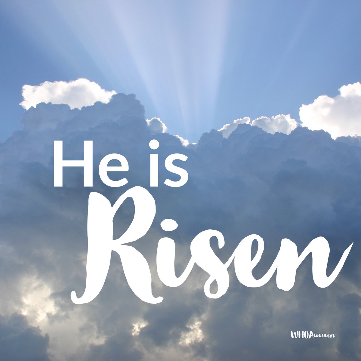 WHOAwomen's tweet photo. Up from the grave He arose! It is finished and He has won. #winnerinhim #risen #JESUS #celebrate #WHOAwomen https://t.co/L1dcI4Tujz