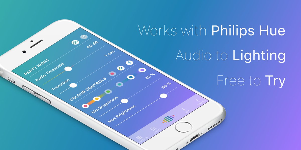 HueParty's tweet photo. Philips Hue + HueParty for iOS. Try it out for free https://t.co/gDfw9dO6oh https://t.co/PC8A6zfEHV
