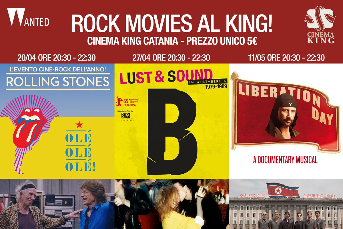 RASSEGNA ROCK MOVIES AL KING! A grande richiesta giovedì 20 aprile replica di THE ROLLING STONES OLE OLE OLE, ore 20.30 - 22.30