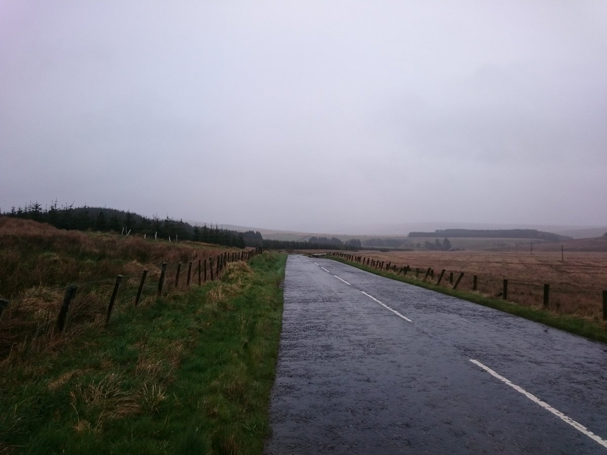 philbertieb's tweet photo. Bit damp and grey on the road to Langholm this morning! #cycling #scenerystop #freezing #springapparently https://t.co/dwS9NLcRZA