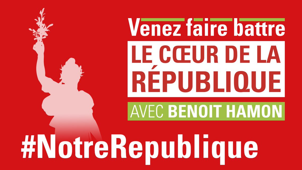 Mercredi 19 avril - 17H
PLACE DE LA REPUBLIQUE
PARIS 
#jevotepour #HamonPrésident