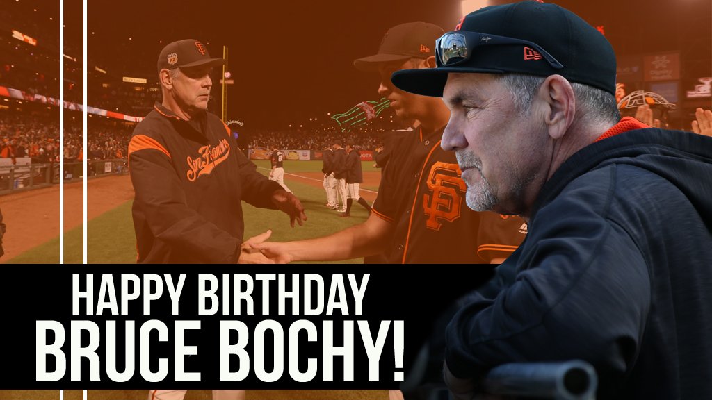 SFGiants's tweet photo. Happy Birthday to our Skipper, Bruce Bochy! 🎉 https://t.co/dGI2WRKe0S