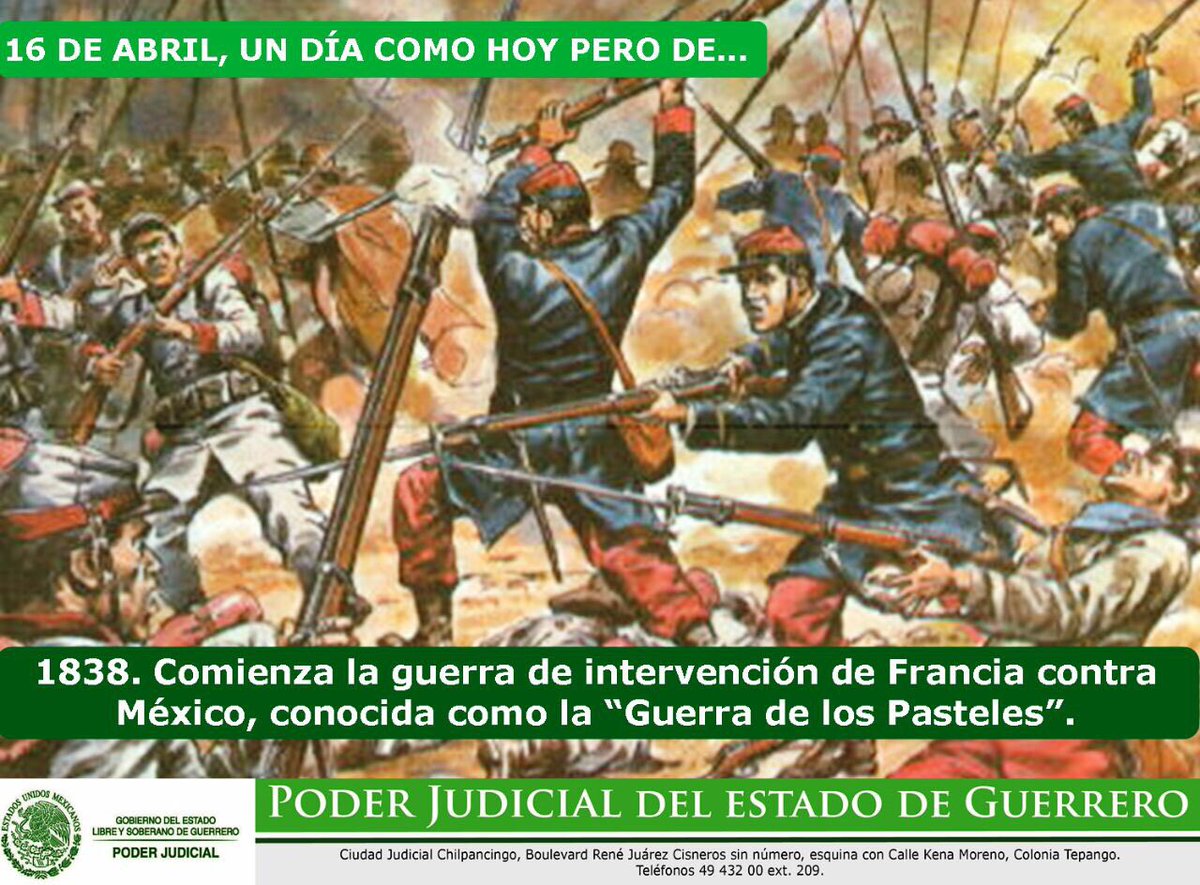 robespierrerh's tweet photo. #UnDiaComoHoy pero de 1838.
Comienza la guerra de intervención de Francia contra México, conocida como la #GuerraDeLosPasteles https://t.co/xYtnDBVjAi
