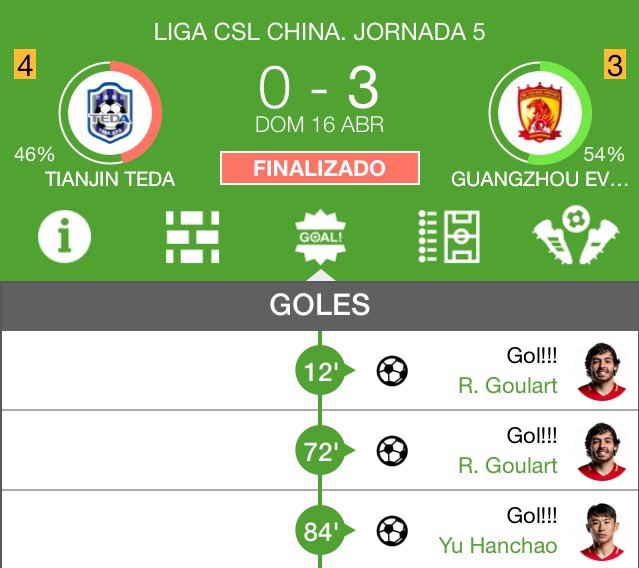 LigaChina's tweet photo. Respecto a los partidos de la J5 de hoy, el #Hebei sigue decepcionando mientras que el #Guangzhou no se deja sorprender en campo del #TEDA https://t.co/d135QtUamS