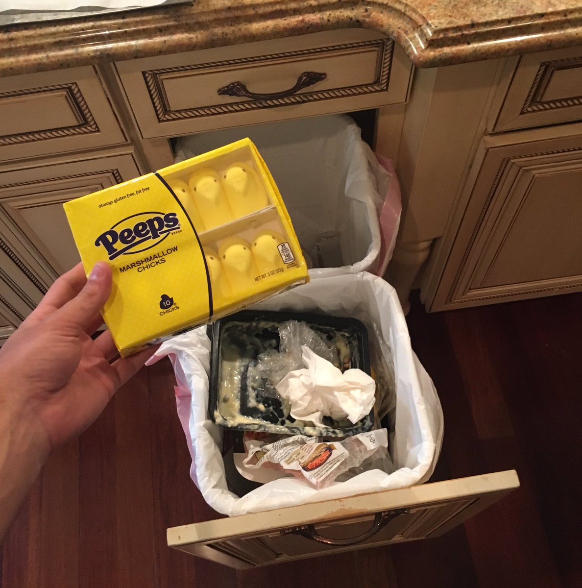 cabot_phillips's tweet photo. The correct way to eat peeps https://t.co/0OakT3AlHd