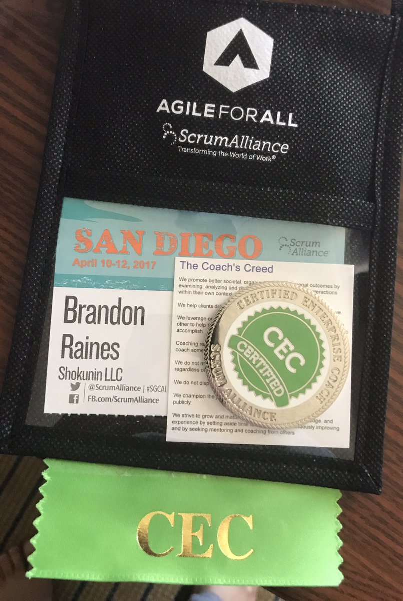 Leaving the San Diego Scrum Gathering feeling inspired and connected by a really awesome community.