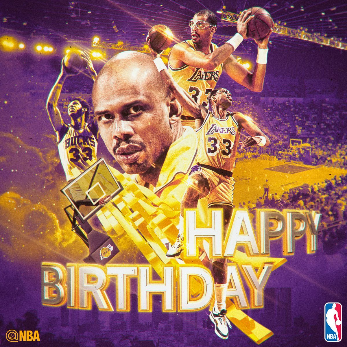 -19-Time NBA All-Star
-6-Time NBA MVP
-6-Time NBA Champion

Happy 70th Birthday, Kareem Abdul-Jabbar!   