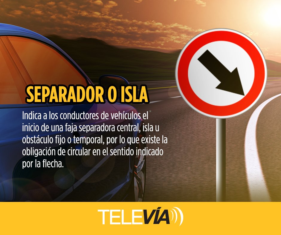 TagTeleVia's tweet image. El separador o isla indica a los conductores el inicio de una faja separadora central, isla u obstáculo fijo o temporal. #TAGTeleVía