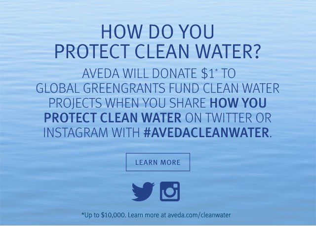 Sarahmccleskey's tweet image. Aveda will donate $1 4 every tweet! I plant only native plants N my yard 2 reduce summer water usage. #AvedaCleanWater #donationsprogram