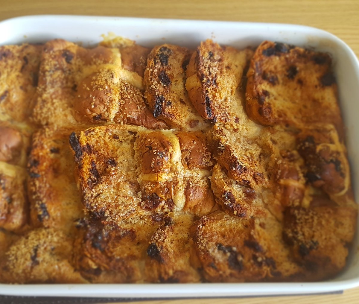 mrsallencooks's tweet photo. Hot Cross Bun Bread &amp; Butter pudding, will have to wait til tomorrow for the recipe #foodcoma #mrsallencooks #eastersunday #Foodie https://t.co/rP3rQAlIfJ