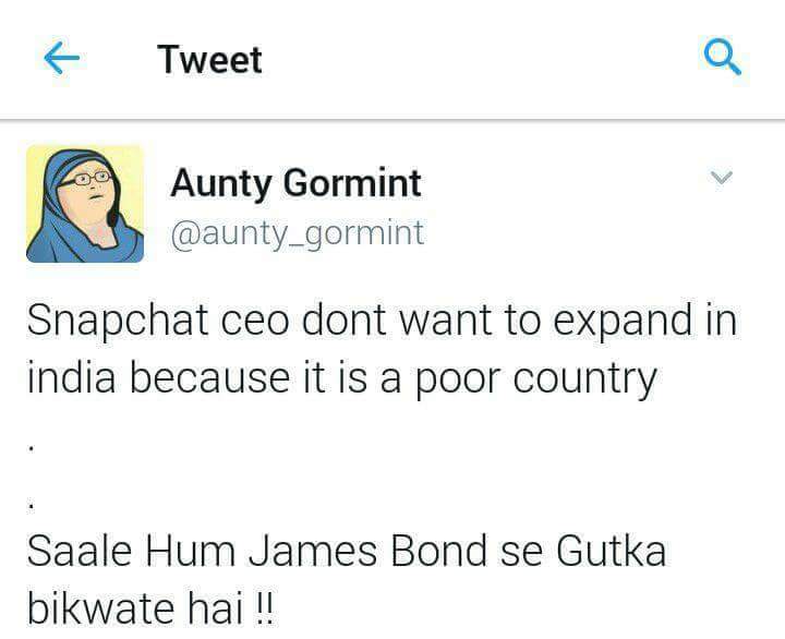 tanmoyray01's tweet image. #snapchatceo #boycottsnapchat 
@Snapchat @snapchatsupport @saurabhseo @sush_t27 @ShrutiSingh25 @ruchikokcha @RoflGandhi_ @cricketaakash