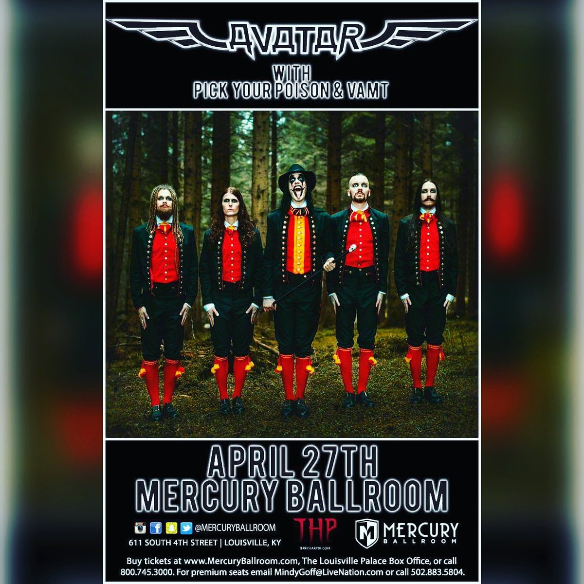 WeArePYP's tweet photo. April 27th we hit #Louisville KY at @MercuryBallroom w/ @AVATARmetal and we have presale tickets for $15 right now! Get em quick! #WeArePYP https://t.co/VVwRlhgQN4