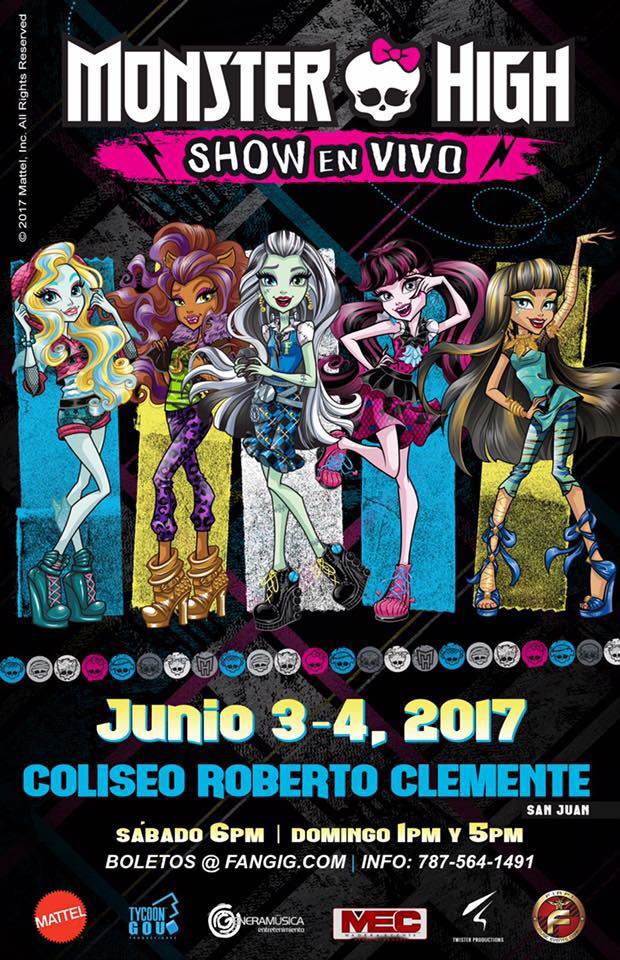 TycoonGou's tweet photo. El 3 y 4 de junio llega Monster High Show a Puerto Rico 💋
¡Te esperamos para disfrutar este show con toda tu familia! https://t.co/HSVAd0APX5