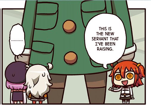 Gudako and the new titanic servant (sasageyoo sasageyo...ejem...wrong serie maybe?)