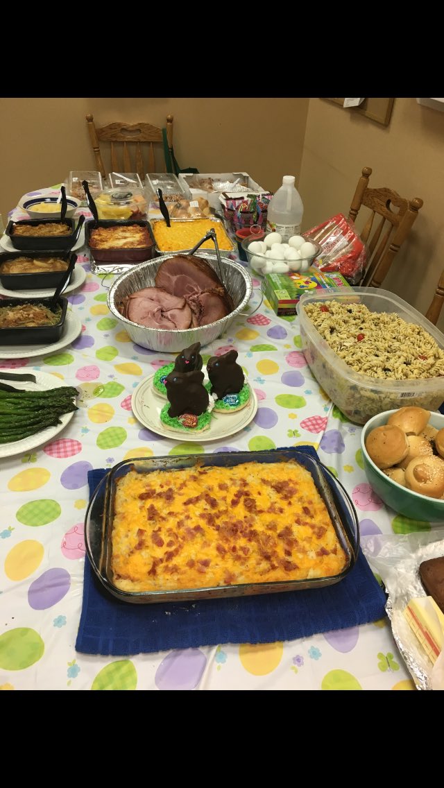 911NORCOMM's tweet photo. Ending our #npstw2017 with a stop from the Easter bunny who dropped off a feast with all the trimmings, with help from Deputy Director Jones https://t.co/cAIG4JAP8P
