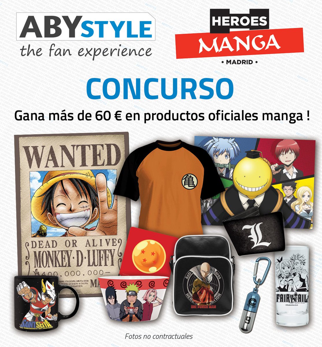 heroesmanga_mad's tweet image. CONCURSO! 

Para participar: síguenos y a @_ABYstyle y RT 

Hasta 20.04 

¡Suerte... y nos vemos en #HeroesManga!