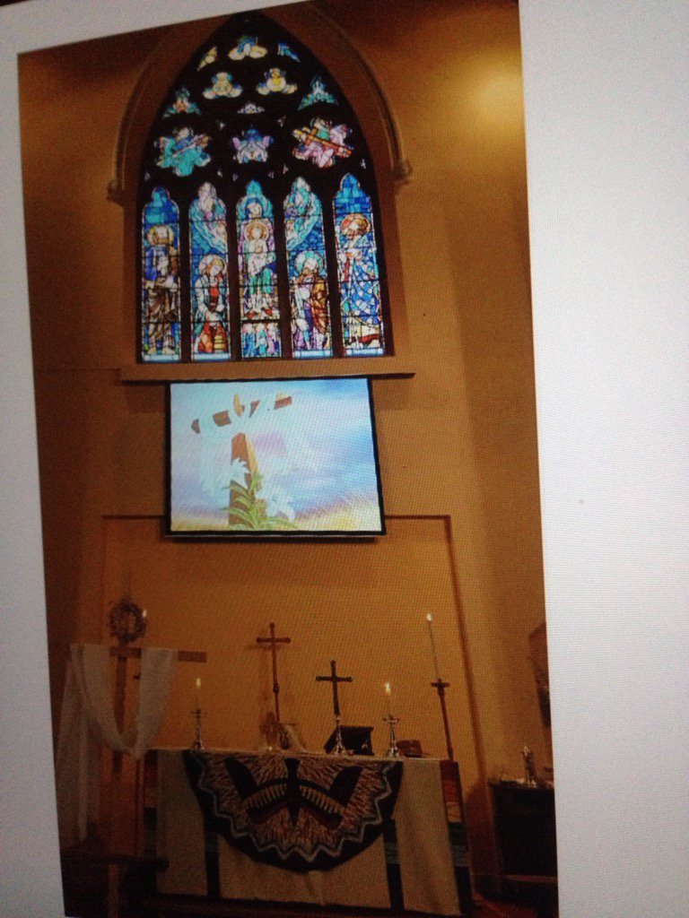 Our Easter altar 😊#happyeaster #easter #heisrisen #celebrate #faith #worship #church #altardisplay