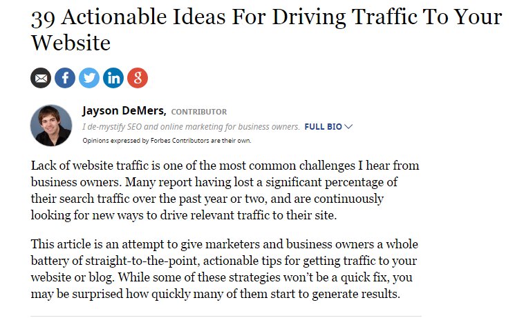 Internet_JetSet's tweet image. 39 Actionable Ideas For Driving Traffic To Your Website, article from Forbes =&amp;gt;bit.ly/2p817Ts