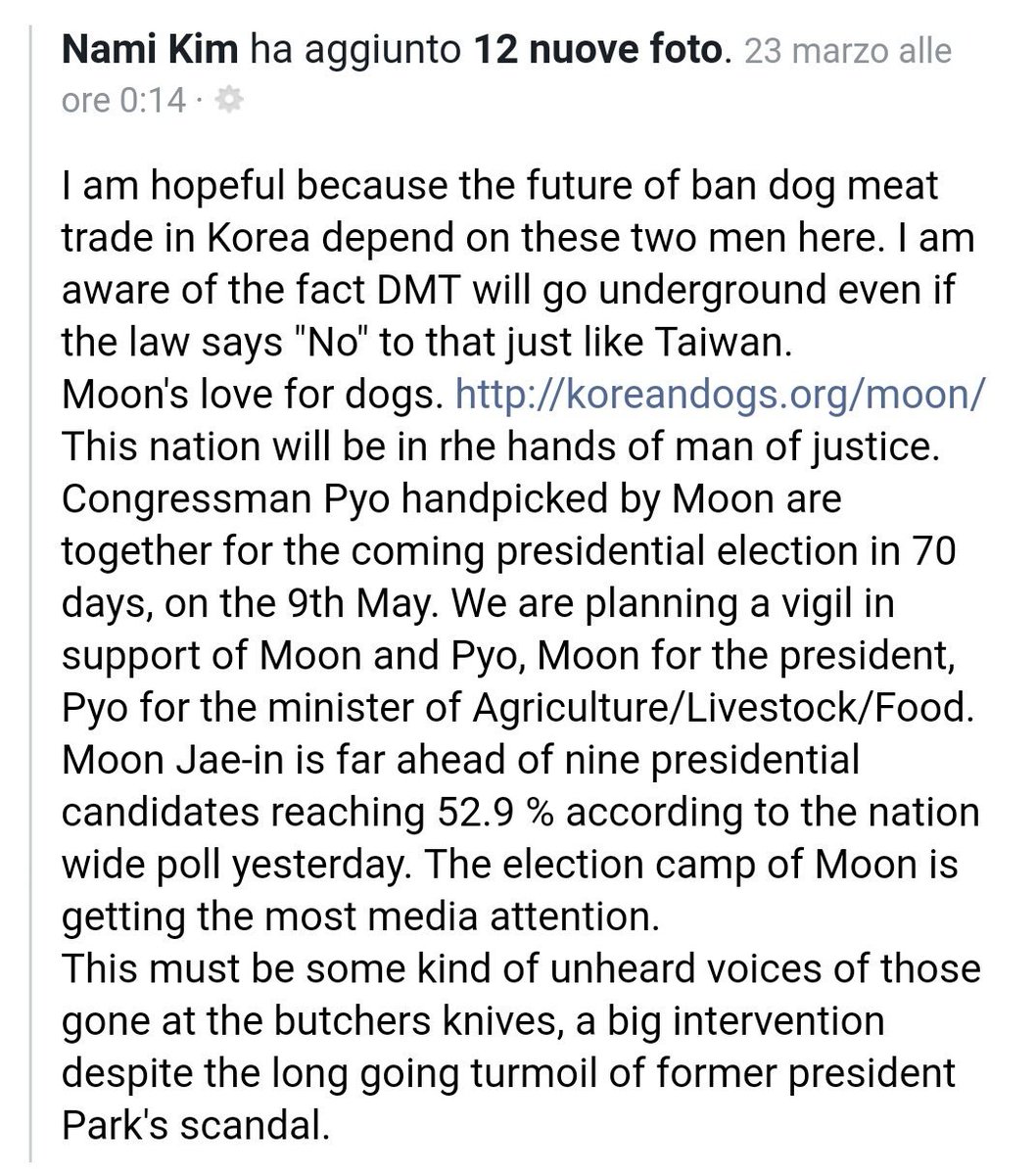 ➡CAMPAIGNS TO #ENDDOGMEATTRADE #SOUTHKOREA
➡VOTE .@MoonJaeIn365 FOR PRESIDENT - OUR HOPE
👉m.facebook.com/story.php?stor…